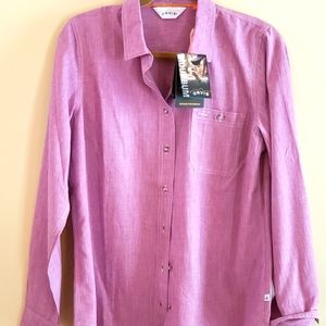 ORVIS ladies long sleeve Outdoor Performance shirt sizeM, heather pink color NWT